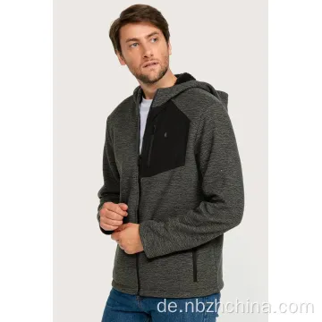 Herrengebundene Fleece Melange Pullover Hoodies